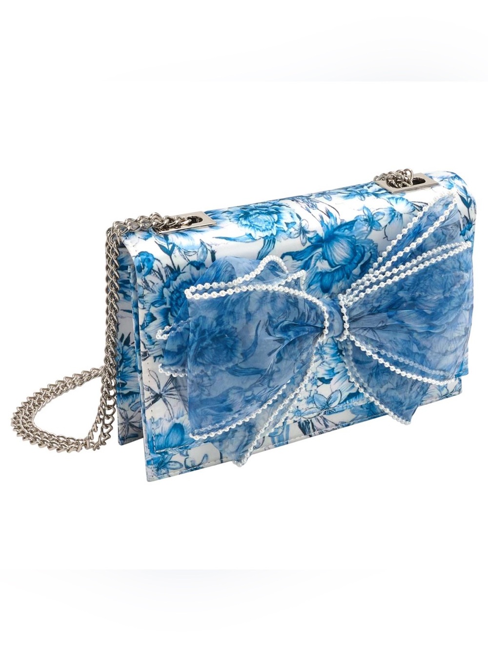 Betsey Johnson Faux Pearl-Trimmed Bow Crossbody Bag
